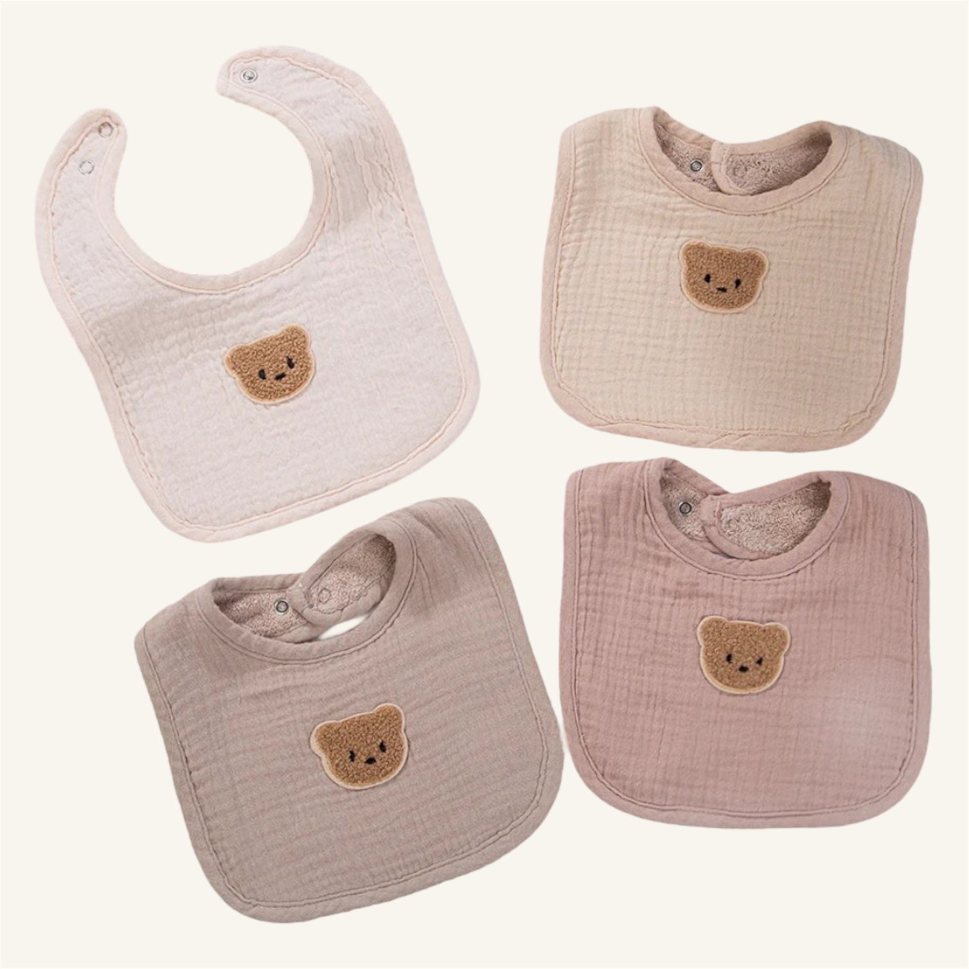 Bavoirs douillets avec ourson 100 % coton