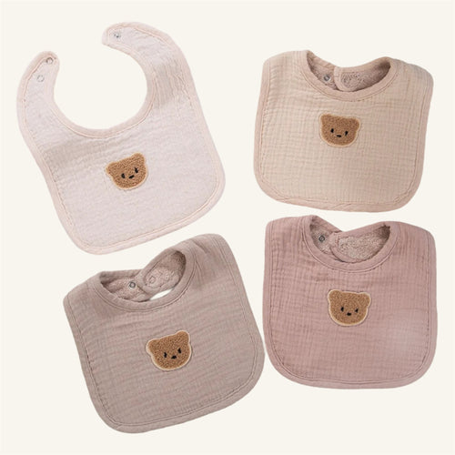 Bavoirs douillets avec ourson 100 % coton