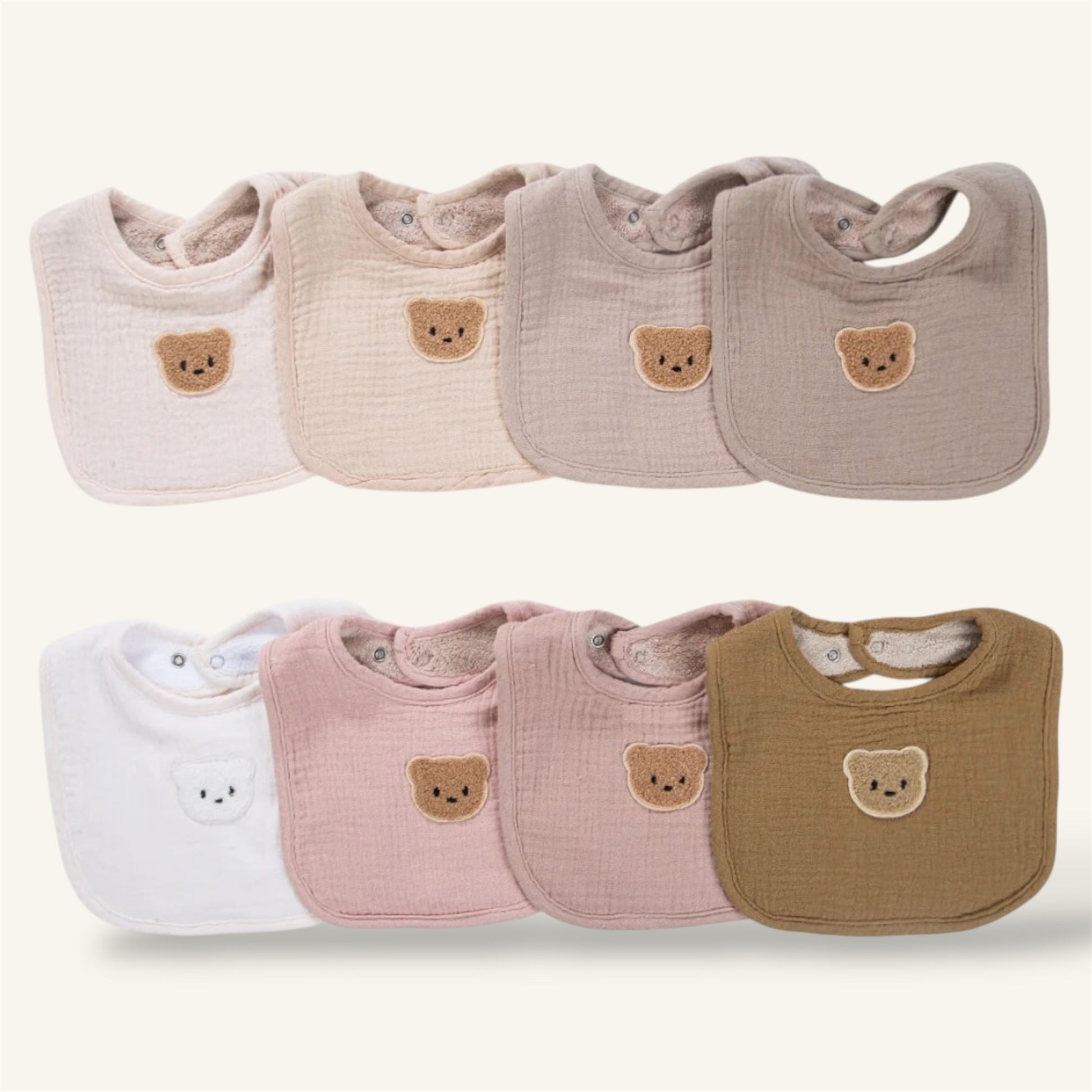 Bavoirs douillets avec ourson 100 % coton