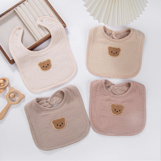 Bavoirs douillets avec ourson 100 % coton
